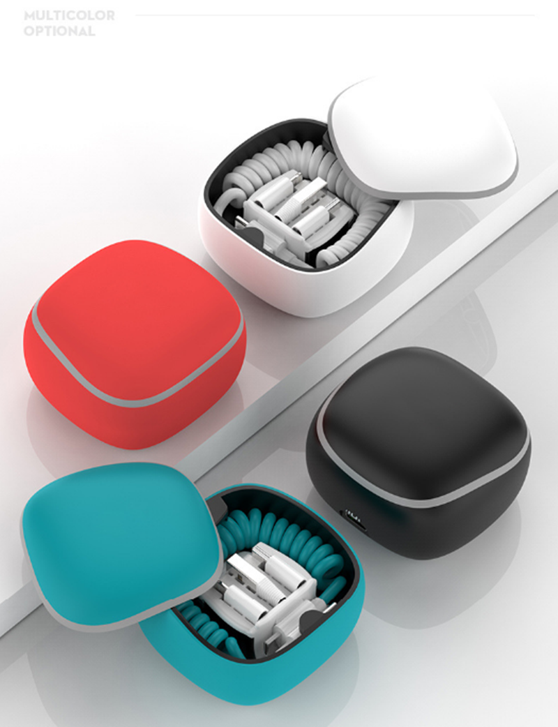 Skorter | All-in-one spring cable power bank Type-c Android lightning storage box Emergency mini power bank