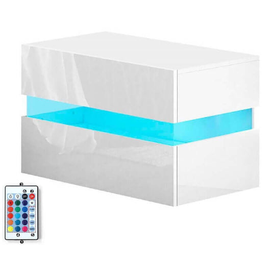 Skorter | Tables Drawers Rgb Led Light Side Table White