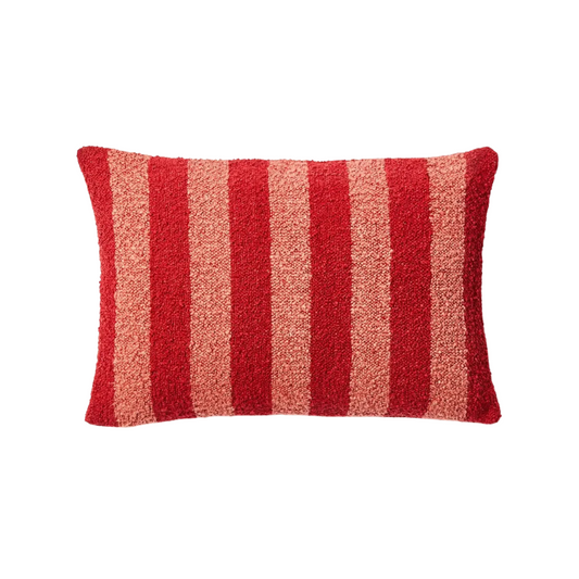 Skorter | Boucle Stripe Cushion - Burgundy