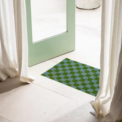 Skorter | Checkered Doormat - Blue/Green