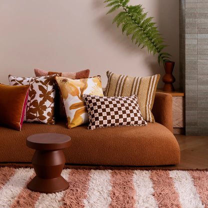 Skorter | Boucle Trio Stripe Cushion - Ivory Sand