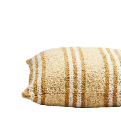 Skorter | Boucle Trio Stripe Cushion - Ivory Sand