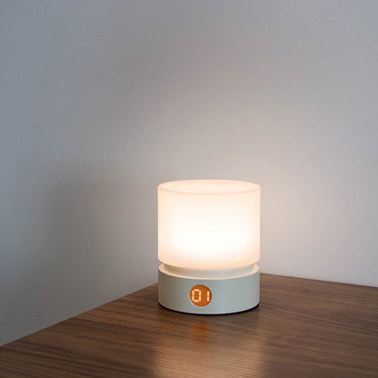 Skorter | Contemporary Nordic Timer Rechargeable ABS HIPS Silicone Cylinder LED Table Lamp Night Light for Nightstand