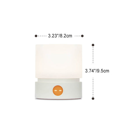 Skorter | Contemporary Nordic Timer Rechargeable ABS HIPS Silicone Cylinder LED Table Lamp Night Light for Nightstand