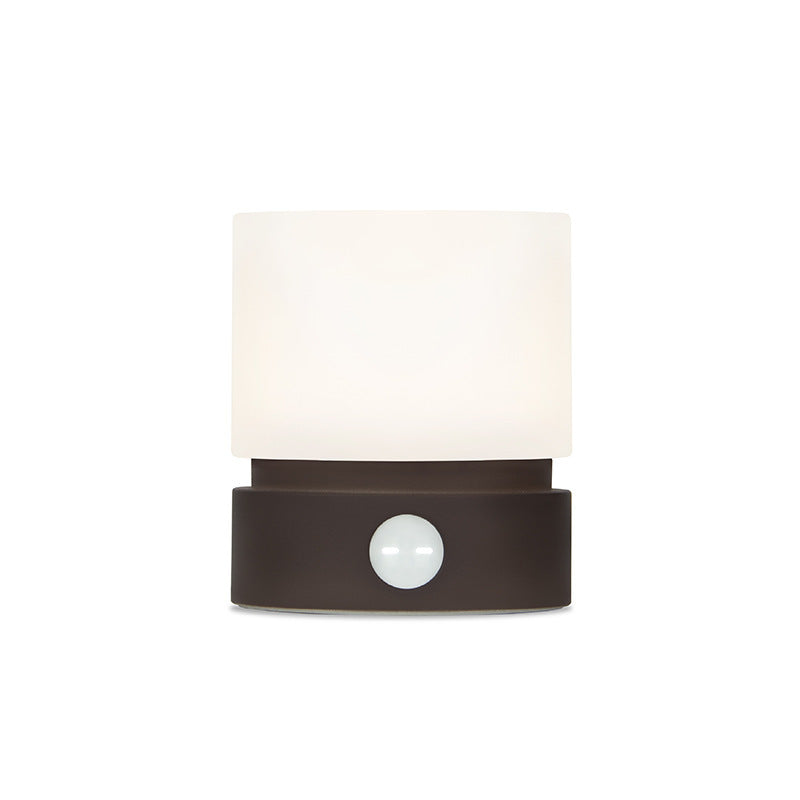 Skorter | Contemporary Nordic Timer Rechargeable ABS HIPS Silicone Cylinder LED Table Lamp Night Light for Nightstand