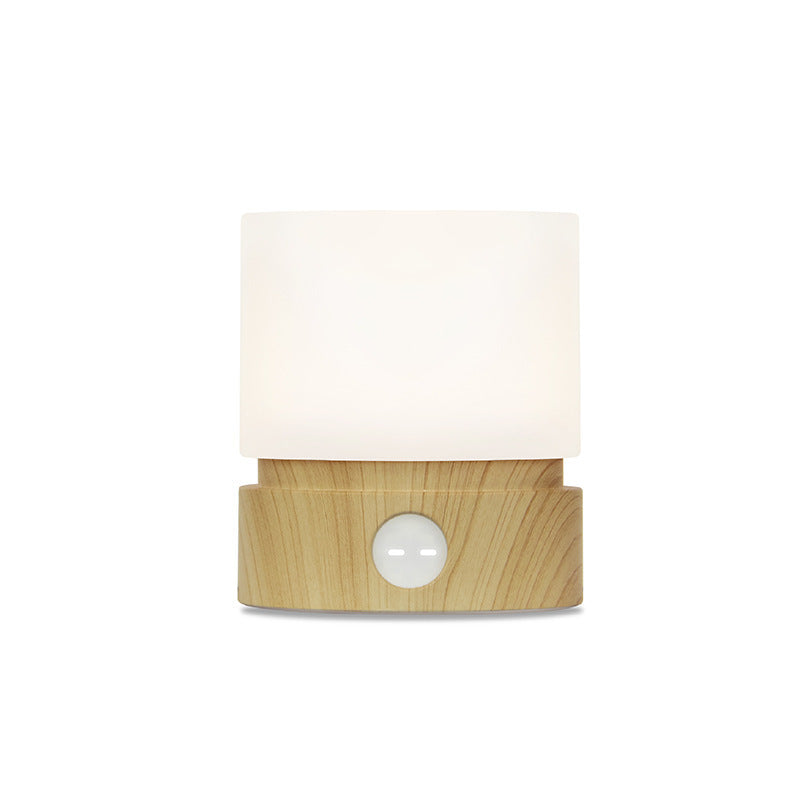 Skorter | Contemporary Nordic Timer Rechargeable ABS HIPS Silicone Cylinder LED Table Lamp Night Light for Nightstand