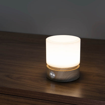 Skorter | Contemporary Nordic Timer Rechargeable ABS HIPS Silicone Cylinder LED Table Lamp Night Light for Nightstand
