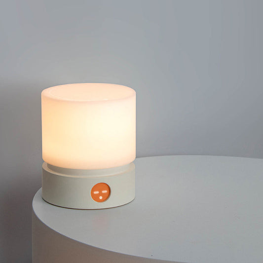 Skorter | Contemporary Nordic Timer Rechargeable ABS HIPS Silicone Cylinder LED Table Lamp Night Light for Nightstand