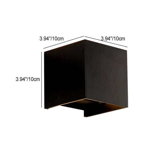 Skorter | Modern minimalistisk vattentät kub upp-ned aluminiumglas induktions-LED-vägglampa för sovrum 