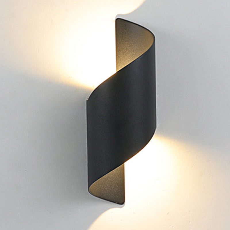 Skorter | Modern minimalistisk vattentät spiralformad LED-vägglampa i aluminium och akryl för sovrum 