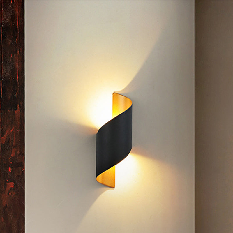 Skorter | Modern minimalistisk vattentät spiralformad LED-vägglampa i aluminium och akryl för sovrum 