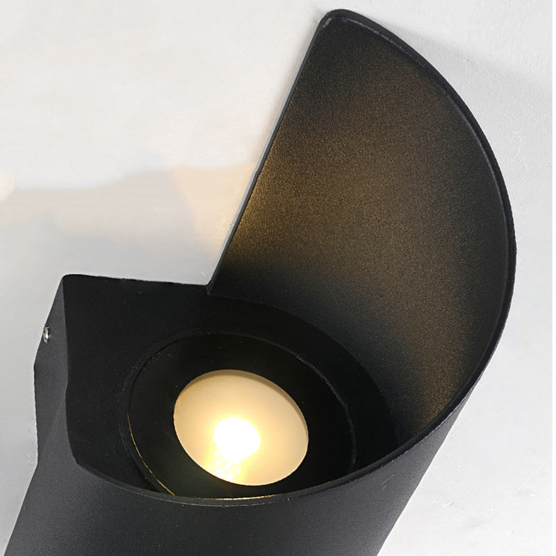 Skorter | Modern minimalistisk vattentät spiralformad LED-vägglampa i aluminium och akryl för sovrum 