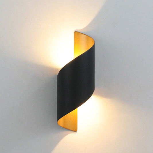 Skorter | Modern minimalistisk vattentät spiralformad LED-vägglampa i aluminium och akryl för sovrum 