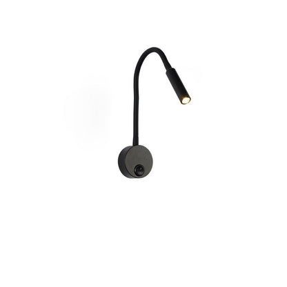 Skorter | Modern minimalistisk järnrund flexibel böjd LED-läslampa vägglampa för sovrum 