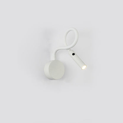 Skorter | Modern minimalistisk järnrund flexibel böjd LED-läslampa vägglampa för sovrum 