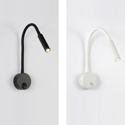 Skorter | Modern minimalistisk järnrund flexibel böjd LED-läslampa vägglampa för sovrum 