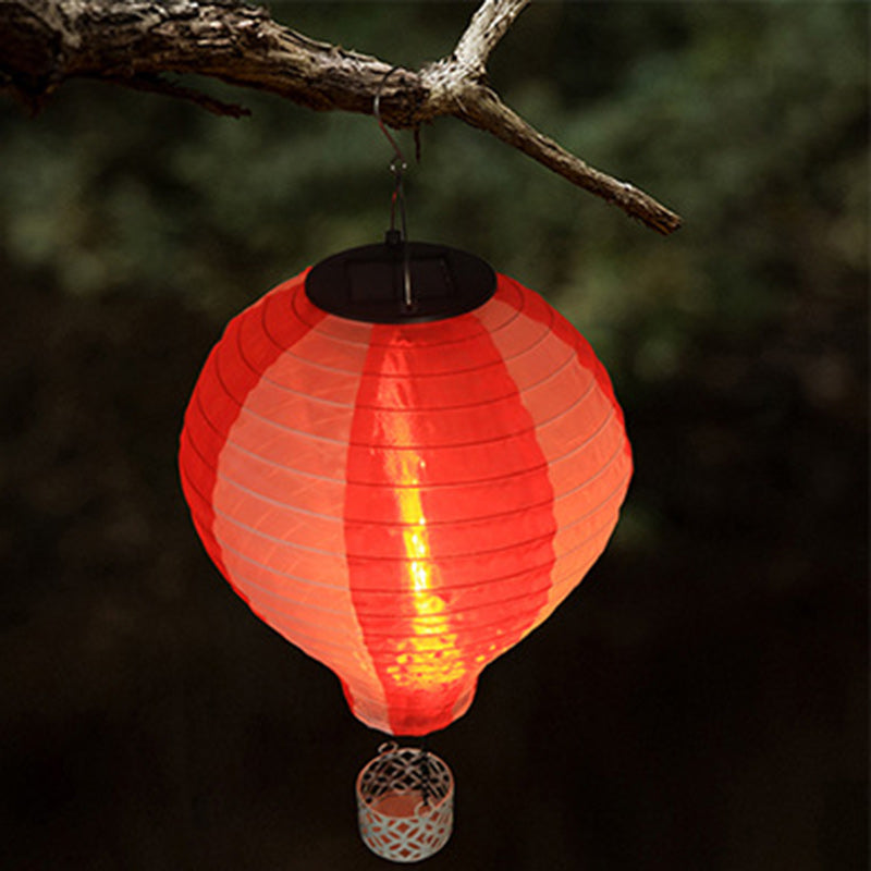 Skorter | Contemporary Creative Solar Hot Air Balloon Fabric Shade LED Outdoor Pendant Light for Terrace Outside