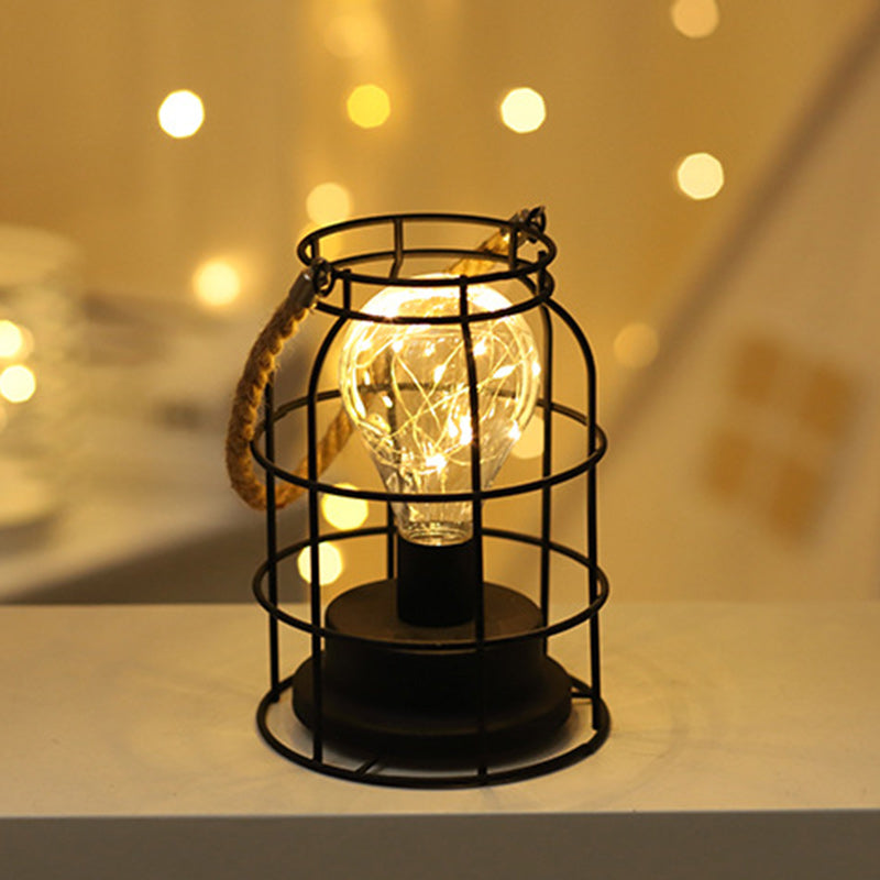 Skorter | Modern Minimalist Vertical Striped Square Round Iron LED Table Lamp For Living Room