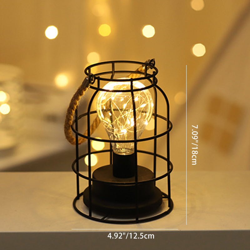 Skorter | Modern Minimalist Vertical Striped Square Round Iron LED Table Lamp For Living Room