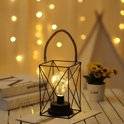 Skorter | Modern Minimalist Vertical Striped Square Round Iron LED Table Lamp For Living Room