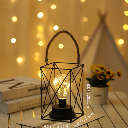 Skorter | Modern Minimalist Vertical Striped Square Round Iron LED Table Lamp For Living Room