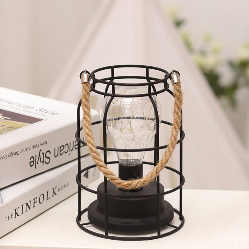 Skorter | Modern Minimalist Vertical Striped Square Round Iron LED Table Lamp For Living Room