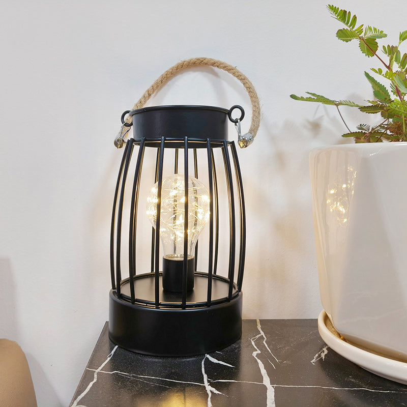 Skorter | Modern Minimalist Vertical Striped Square Round Iron LED Table Lamp For Living Room