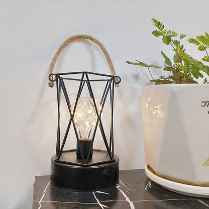 Skorter | Modern Minimalist Vertical Striped Square Round Iron LED Table Lamp For Living Room