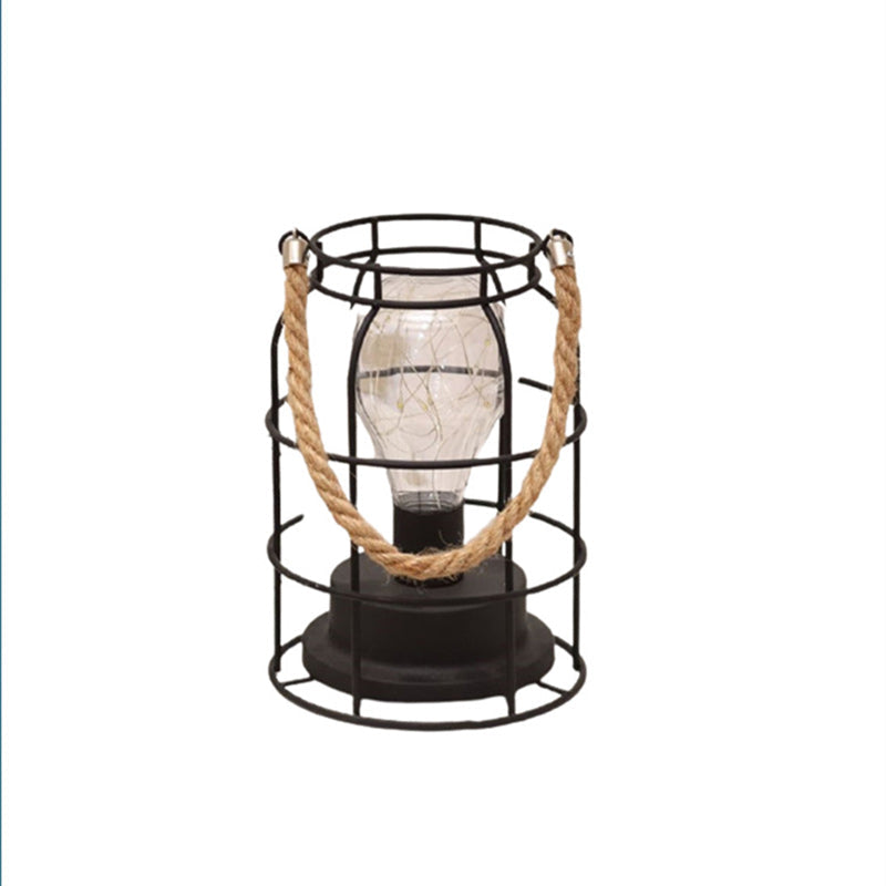 Skorter | Modern Minimalist Vertical Striped Square Round Iron LED Table Lamp For Living Room
