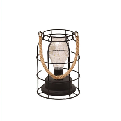 Skorter | Modern Minimalist Vertical Striped Square Round Iron LED Table Lamp For Living Room