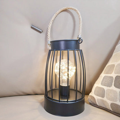 Skorter | Modern Minimalist Vertical Striped Square Round Iron LED Table Lamp For Living Room