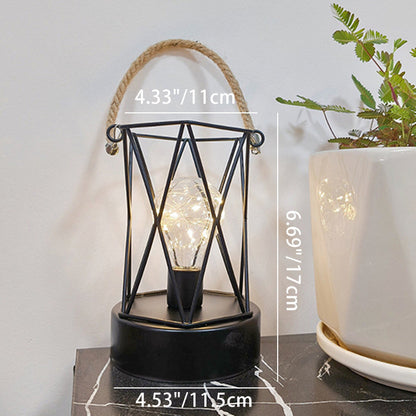 Skorter | Modern Minimalist Vertical Striped Square Round Iron LED Table Lamp For Living Room