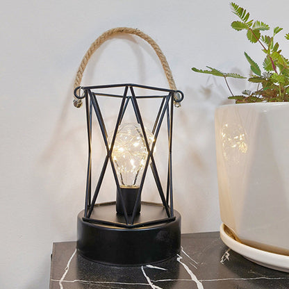 Skorter | Modern Minimalist Vertical Striped Square Round Iron LED Table Lamp For Living Room