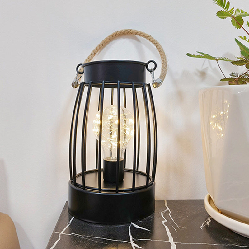 Skorter | Modern Minimalist Vertical Striped Square Round Iron LED Table Lamp For Living Room