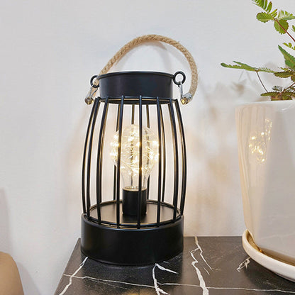 Skorter | Modern Minimalist Vertical Striped Square Round Iron LED Table Lamp For Living Room