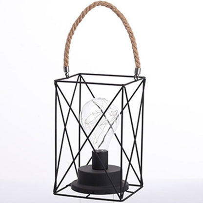 Skorter | Modern Minimalist Vertical Striped Square Round Iron LED Table Lamp For Living Room