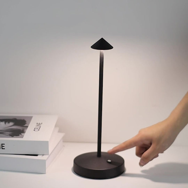 Skorter | Modern Simplicity Triangle Cone Round Acrylic Cylinder Iron LED Table Lamp for the Living Room