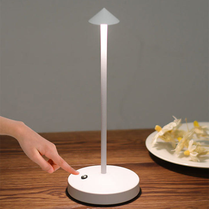 Skorter | Modern Simplicity Triangle Cone Round Acrylic Cylinder Iron LED Table Lamp for the Living Room