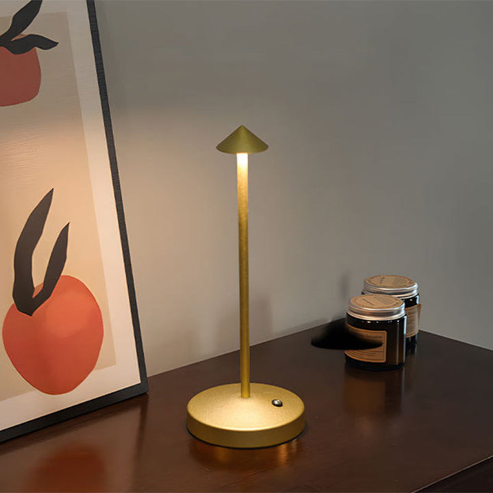Skorter | Modern Simplicity Triangle Cone Round Acrylic Cylinder Iron LED Table Lamp for the Living Room