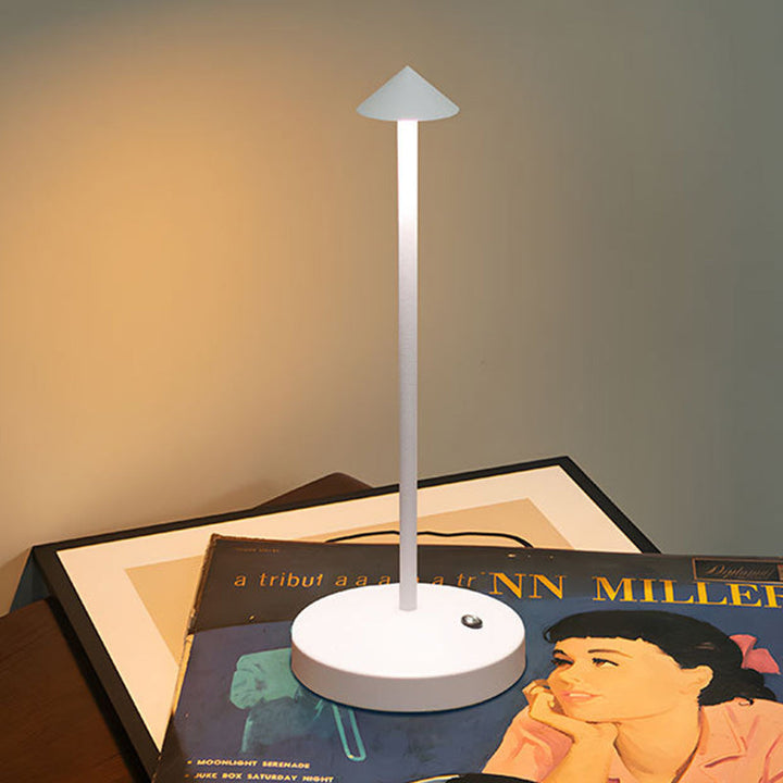 Skorter | Modern Simplicity Triangle Cone Round Acrylic Cylinder Iron LED Table Lamp for the Living Room