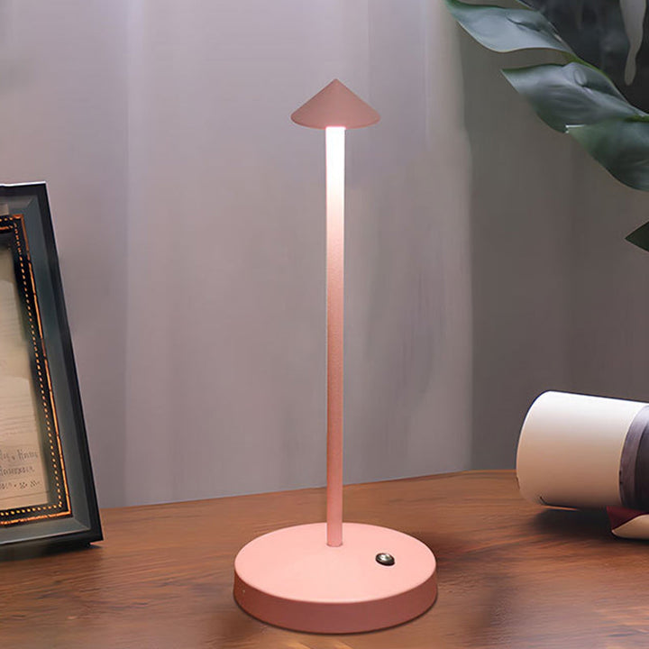 Skorter | Modern Simplicity Triangle Cone Round Acrylic Cylinder Iron LED Table Lamp for the Living Room