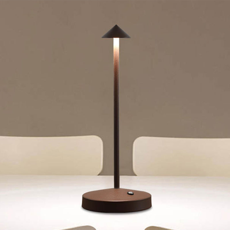 Skorter | Modern Simplicity Triangle Cone Round Acrylic Cylinder Iron LED Table Lamp for the Living Room