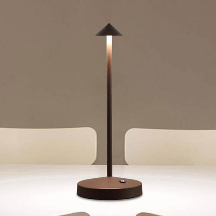 Skorter | Modern Simplicity Triangle Cone Round Acrylic Cylinder Iron LED Table Lamp for the Living Room
