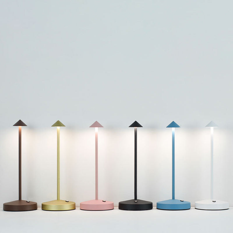 Skorter | Modern Simplicity Triangle Cone Round Acrylic Cylinder Iron LED Table Lamp for the Living Room