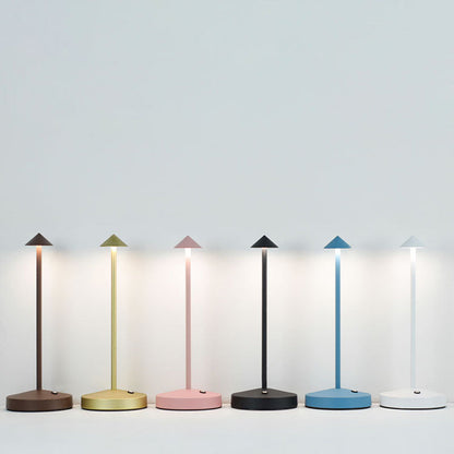Skorter | Modern Simplicity Triangle Cone Round Acrylic Cylinder Iron LED Table Lamp for the Living Room