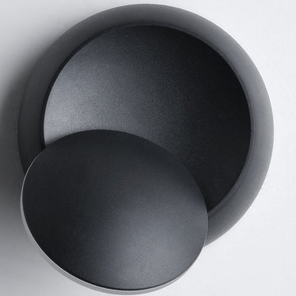 Skorter | Samtida nordisk järnrund Eclipse roterbar LED-vägglampa för nattduksbord 