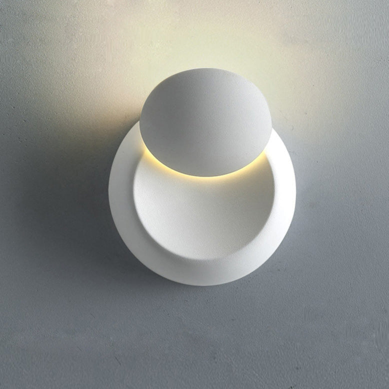 Skorter | Samtida nordisk järnrund Eclipse roterbar LED-vägglampa för nattduksbord 