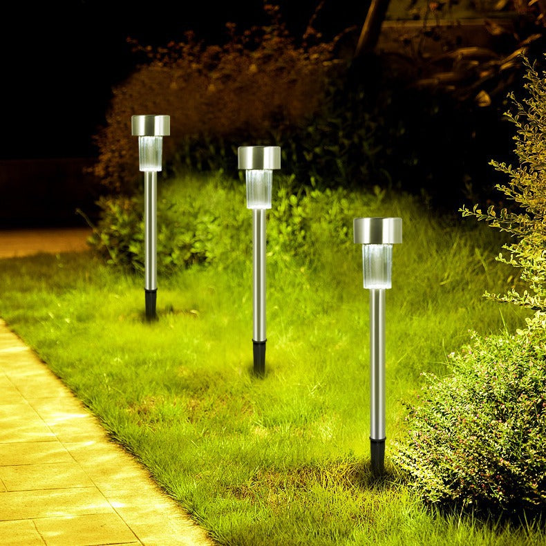 Skorter | Modern simplicity solar waterproof stainless steel cylinder LED landscape lighting outdoor light for the garden