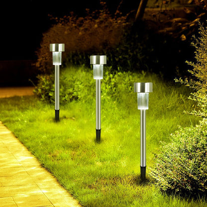 Skorter | Modern simplicity solar waterproof stainless steel cylinder LED landscape lighting outdoor light for the garden