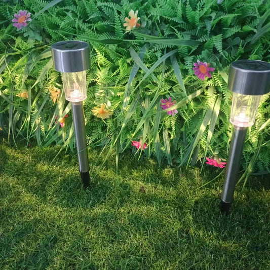 Skorter | Modern simplicity solar waterproof stainless steel cylinder LED landscape lighting outdoor light for the garden